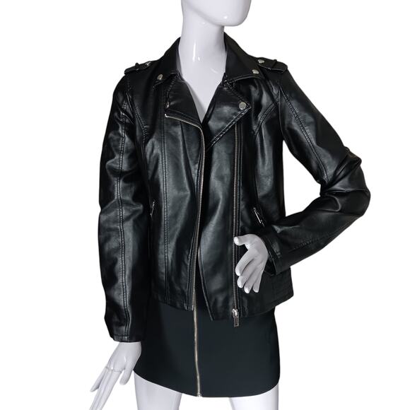 Outer Edge Jackets & Blazers - Outer Edge Moto Jacket Faux Leather Black Size Medium Side Zipper Fully Lined
